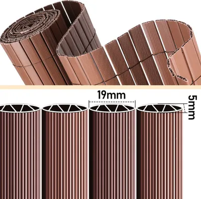 Produktbild von PVC Sichtschutzzaun Sichtschutzmatte Gartenzaun Sichtschutz Windschutz für Balkon &Terrasse, Braun 180x400cm