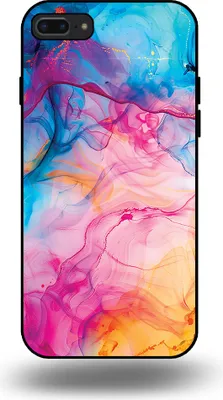 Produktbild von Smartphonica Telefon Fall geeignet für iPhone 7/8 Plus mit Regenbogen Acryl Marmor Print - TPU Backcover Fall Regenbogen Acryl Marmor Design