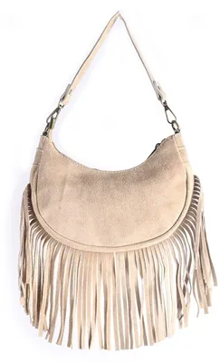 Productafbeelding van Giuliano Suede schoudertas Xenia - Suede - Dames - Italy - Beige