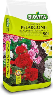Produktbild von Biovita-Erde für Geranien 50l und Balkonblumen