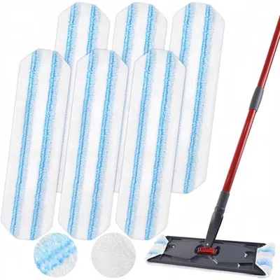 Produktbild von 6 Stück Mikrofaser Ersatzbezug für Vileda H2PrO Bodenwischer, Wischmopp Ersatzbezug, Wischbezug für alle Hartböden, Wiederverwendbar, Bodenreinigung