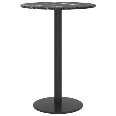 Produktbild von "im Sonderangebot"Hochwertige Tischplatte - Tischaccessoires - Schwarz Ø30x0,8 cm Hartglas in Marmoroptik DEMöbel 6801193