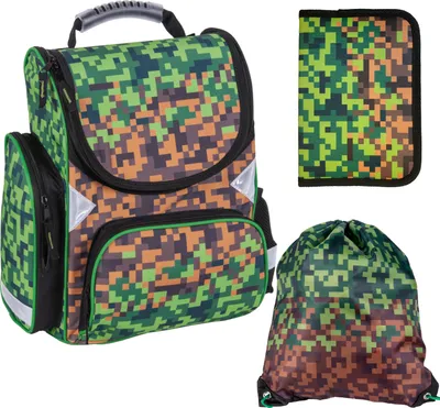 Produktbild von Set 3er GAME Schulranzen Ranzen Federmappe Turnbeutel Pixels Minecraft Motiv