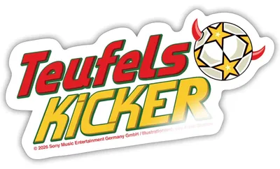 Produktbild von Spreadshirt Teufelskicker Schriftzug Mit Fußball Sticker Aufkleber, 10 x 10 cm, Weiß glänzend