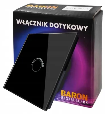 Produktbild von BarON Glas Touch Dimmer Schwarz LED Lichtschalter