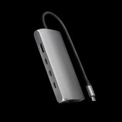Image de Satechi USB-C Multiport adapter 8K (ethernet) – Port USB-C PD jusqu'à 100W – Port HDMI jusqu'à 8K @ 30Hz – Port Ethernet Gigabit jusqu'à 1000Mbps