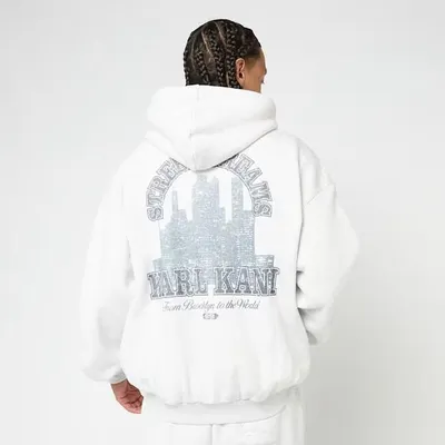 Produktbild von Herren-T-Shirt Karl Kani Sweatshirt Signature Oversized Zip Hoodie, Grau - Größe L