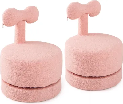Produktbild von COSTWAY 2 er Set Kindersofa, Kindersessel mit Schleifenlehne & Sitz aus Schaumstoff, Kindersessel bis 100 kg, Spielsofa Kinderzimmer für Kinder ab 3+