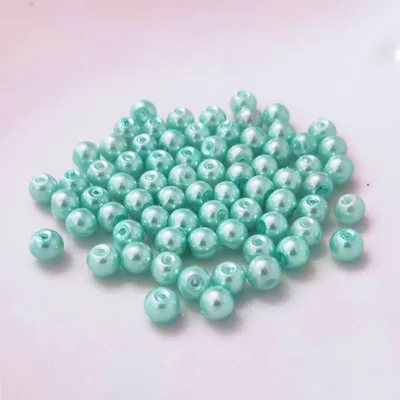 Zdjęcie produktu dla Koraliki szklane - typ "okrągły" - 20 g - 6 mm - jasny turkus