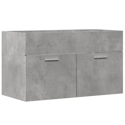 Produktbild von vidaXL Waschbeckenunterschrank Betongrau 80x38,5x46 cm Holzwerkstoff