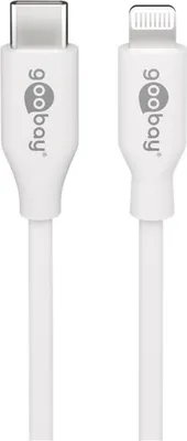 Immagine prodotto di Goobay Lightning to USB-C, cavo di ricarica e sincronizzazione, ricarica rapida Apple fino a 87 W, USB-C 480 Mbit/s, 2 m, bianco
