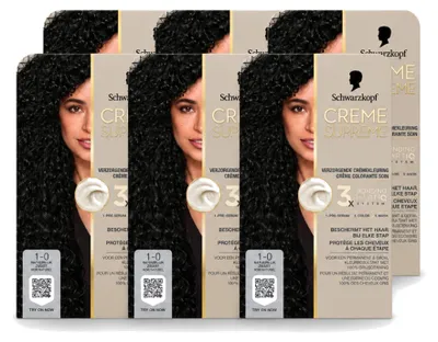 Imagen del producto de 6 unidades de Schwarzkopf Creme Supreme 1-0 ( Natural) - 245g - Paquete económico - 6 piezas