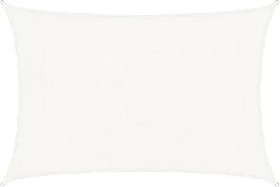 Obrázek produktu pro Obdélníková stínicí plachta – 3 x 4 m – bílá – 160 g/m² HDPE – 90% ochrana proti UV záření – prodyšná a voděodolná stínicí plachta – včetně lan – do zahrady, na terasu a balkon