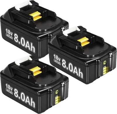 Zdjęcie produktu dla Akumulator zamienny, pojemność 8000 mAh, kompatybilny z 18 V, 3 szt. 8,0 Ah