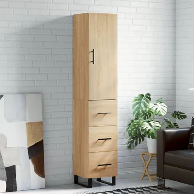 Zdjęcie produktu dla Highboard dąb sonoma 34,5x34x180 cm Materiał drewnopochodny