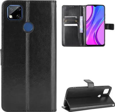 Zdjęcie produktu dla Pokrowiec König Design kompatybilny z Xiaomi Redmi 10A / Redmi 9C Etui na telefon z syntetycznej skóry - Etui na telefon Czarny