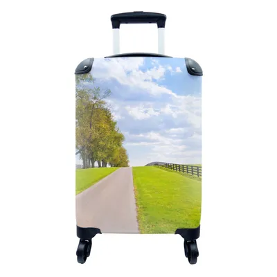 Produktbild von MuchoWow® Koffer Handgepäck Trolley Rollkoffer Kleine Reisekoffer mit 4 Rollen - Wolken - Bäume - Straße - Cabin Size < 55x40x23 cm & 55x40x20 cm - Fotokoffer - Kabinenkoffer - Boardgepäck - Reise-Box - Reisekoffer - Reisegepäck - Koffer mit Bild - Trolley für Kinder