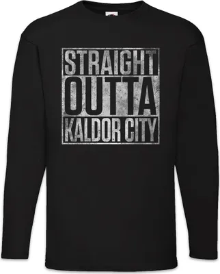 Produktbild von Urban Backwoods Straight Outta Kaldor City, Langarm T-Shirt, Farbe: Schwarz, Größe: 4XL