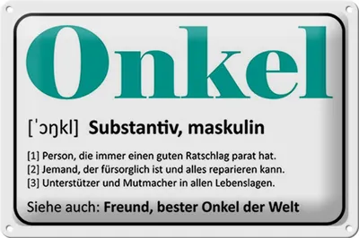 Produktbild von Blechschild Spruch 30x20cm Onkel Freund bester Onkel Welt
