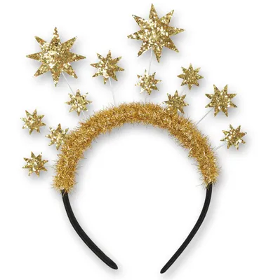 Produktbild von Haarreif Sterne Glitzer Gold Weihnachten Engel Glimmer Haarschmuck Silvester Karneval