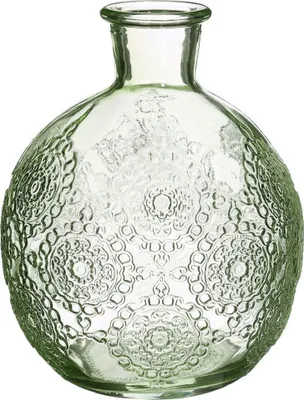 Produktbild von Kugelvase Bologna mit der Höhe 12 cm und 17 cm und in 6 Farben wählbar | Kugelflasche | Glasflaschen | kleine Deko Vasen | kleine Flaschen | Tischdeko Vasen | Hochzeit Vasen , Farbe:Hellgrün, Größe:h.12 Ø9.5 cm