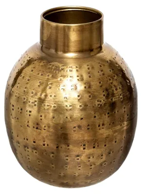 Produktbild von Atmosphera - Vase Oasis - gehämmertes Metall - goldfarben H. 15 cm