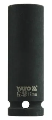 Produktbild von Yato YT-1037, Steckschlüsselbuchse, Schwarz, 1/2", Metrisch, 17 mm, Verchromtes Molybdän