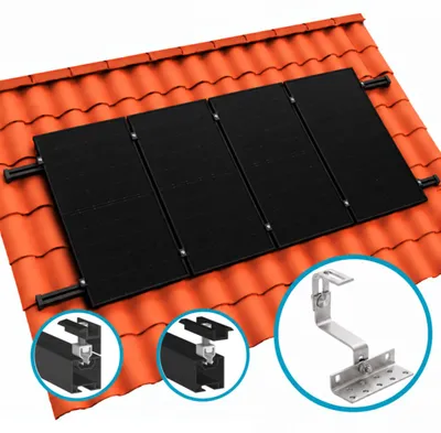 Produktbild von Basis‑Montageset Klickfix Ziegeldach schwarz – für Solarmodule, Schrägdach, Ziegel/Pfannen, Ton/Keramik/Beton, PV‑Halterung, PV‑Set
