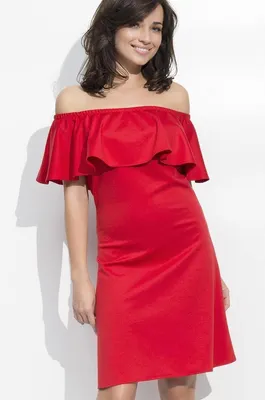 Produktbild von Kleid Elegant Bandeau Rüschen; Rot L/40