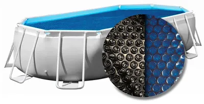 Produktbild von W'eau Solarplane Oval Poolabdeckung 600 x 320 cm Schwarz-Blau