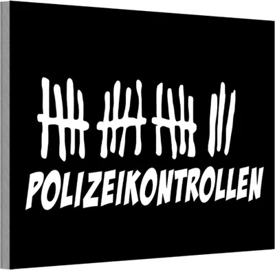 Produktbild von vianmo Holzschild 12x18 cm Strichliste Polizeikontrollen schwarzes Dekoration