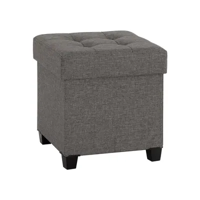 Immagine prodotto di In And OutdoorMatch Poggiapiedi con spazio di archiviazione Rixxo - poggiapiedi - sgabello contenitore - scatola per sedersi con coperchio - grigio - 38x38x40cm