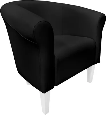 Produktbild von Sessel Milo D1, Schwarz, Beine: 20 cm, Farbe: Weiß