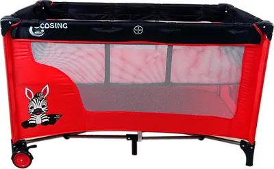 Produktbild von COSING Reisebett ADAM mit Neugeborenen Einsatz - Zebra Red