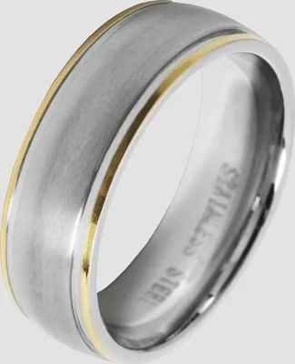 Produktbild von Akzent Herren-Partnerring aus Edelstahl, bicolor
