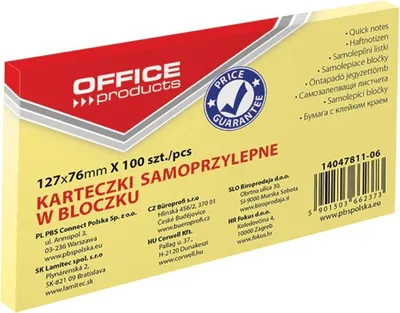 Produktbild von Büroprodukte Selbstklebendes Notizbuch 76x127mm 14047811-06