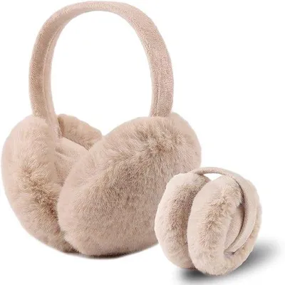Produktbild von Famanu Ohrwärmer für Damen - Warme, winddichte Ohrenschutz mit Plüsch-Oberfläche, faltbar