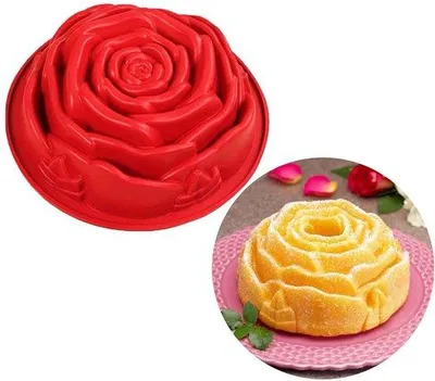 Imagen del producto de Molde de silicona Ibenzoa® con forma de flor – 23,5 x 7 cm, silicona apta para alimentos, antiadherente, apto para horno y congelador (-40 a 231 °C), libre de BPA