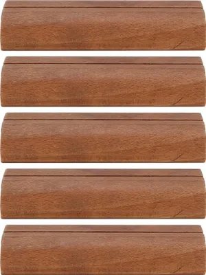 Image de 5 porte-cartes de visite en bois, porte-photos, pince à notes, accessoires de bureau (couleur foncée)