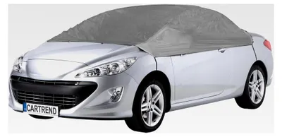Produktbild von Halbgarage für Autos Größe M, einfache Montage durch elastische Bänder, geeignet für Winter und Sommer, wasserabweisende Oberfläche, UV-beständiges Polyester, waschbare Abdeckplane