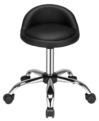 Produktbild von LEADZM Rollhocker Drehhocker Arbeitshocker Praxishocker Drehstuhl Bürohocker mit Rollen Rollhocker mit Lehne Arbeitshocker höhenverstellbar Schwarz