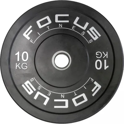 Produktbild von Olympische Hantelscheibe 50 mm - Focus Fitness Bumper Platte - 10 kg - Schwarz