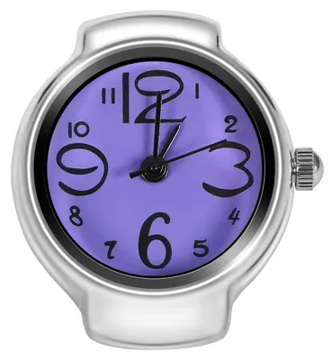 Immagine prodotto di 1 Orologio analogico a quarzo, modello "anello" tondo, alla moda, per donna e uomo (colore: viola)