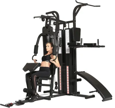 Produktbild von Dione HG5 - Fitnessstation - Multi-Gym - Krafstation mit Boxsack  - Einschließlich 65 kg Gewichte - Erweiterbar auf 100 kg - Homegym
