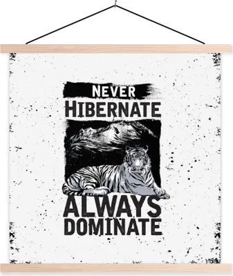 Produktbild von MuchoWow® Textilposter Jahrgang - Tiger - Design 120x120 cm mit holzfarbenen Rahmen - Textil-Poster