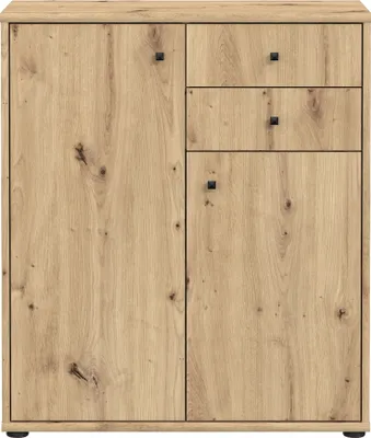Produktbild von Kommode >TEMPRA2< 2 Türen, 2 Schübe, Artisan Eiche Nachbildung - 73,7x85,5x34,8cm (BxHxT)