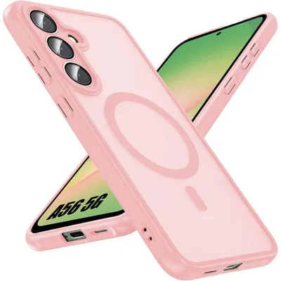 Image de Coque pour Samsung Galaxy A56 5G avec Anneau Magnétique et Protection Caméra - Rose