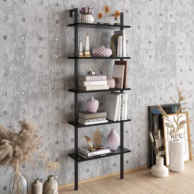 Produktbild von Skye Decor, Piante - Black, Bücherregal, Schwarz, 100 % MELAMINBESCHICHTETE SPANPLATTEN, 60 x 22 x 174 cm