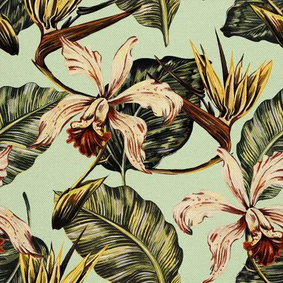 Produktbild von OUTDOOR DEKOSTOFFE OXFORD - Motiv exotische Blumen und Blätter