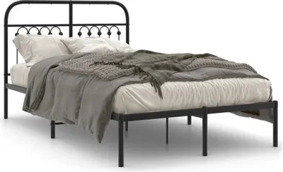 Obrázok produktu pre vidaXL Posteľný rošt s čelom kovový čierny 120x200 cm